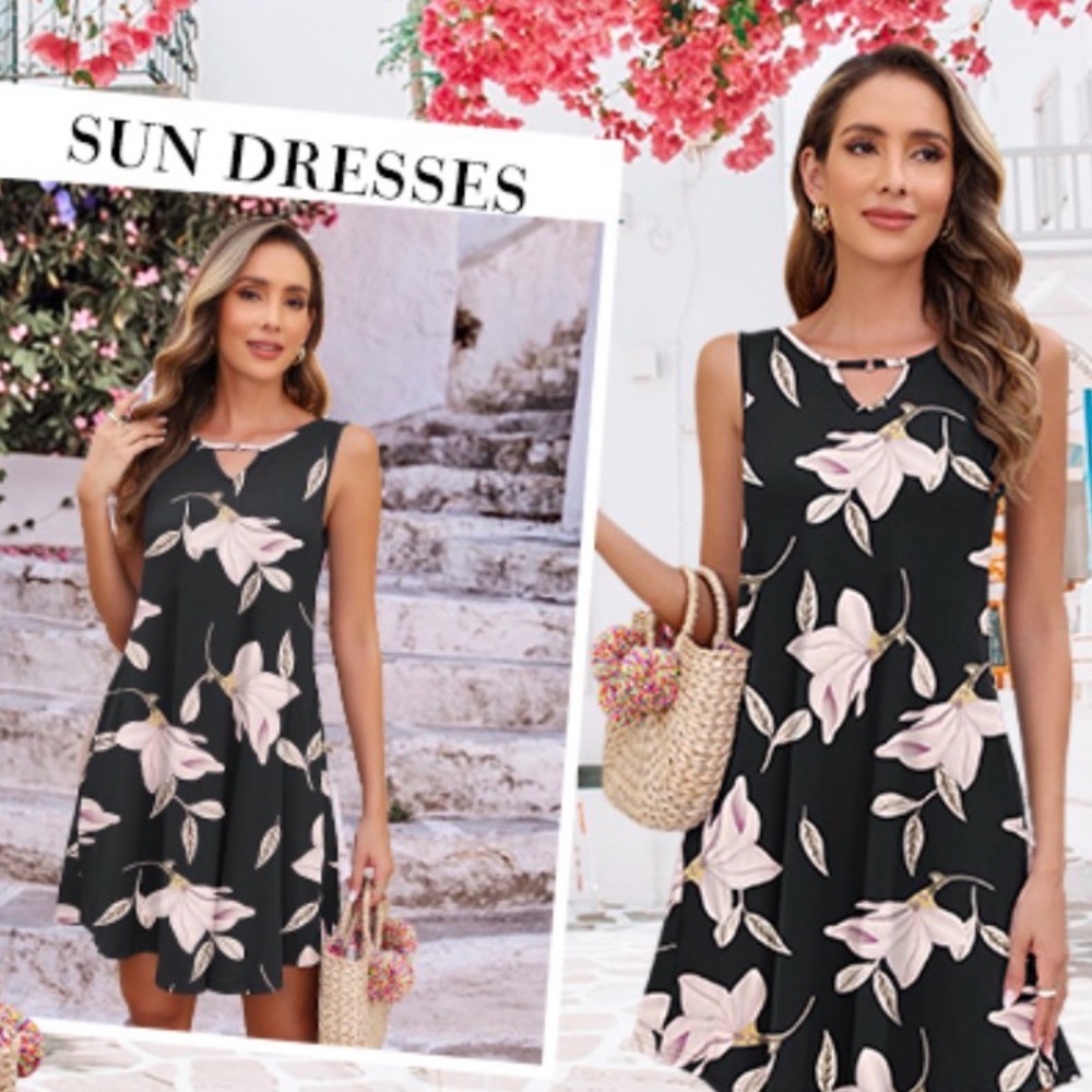 Chic Black Floral Mini Dress